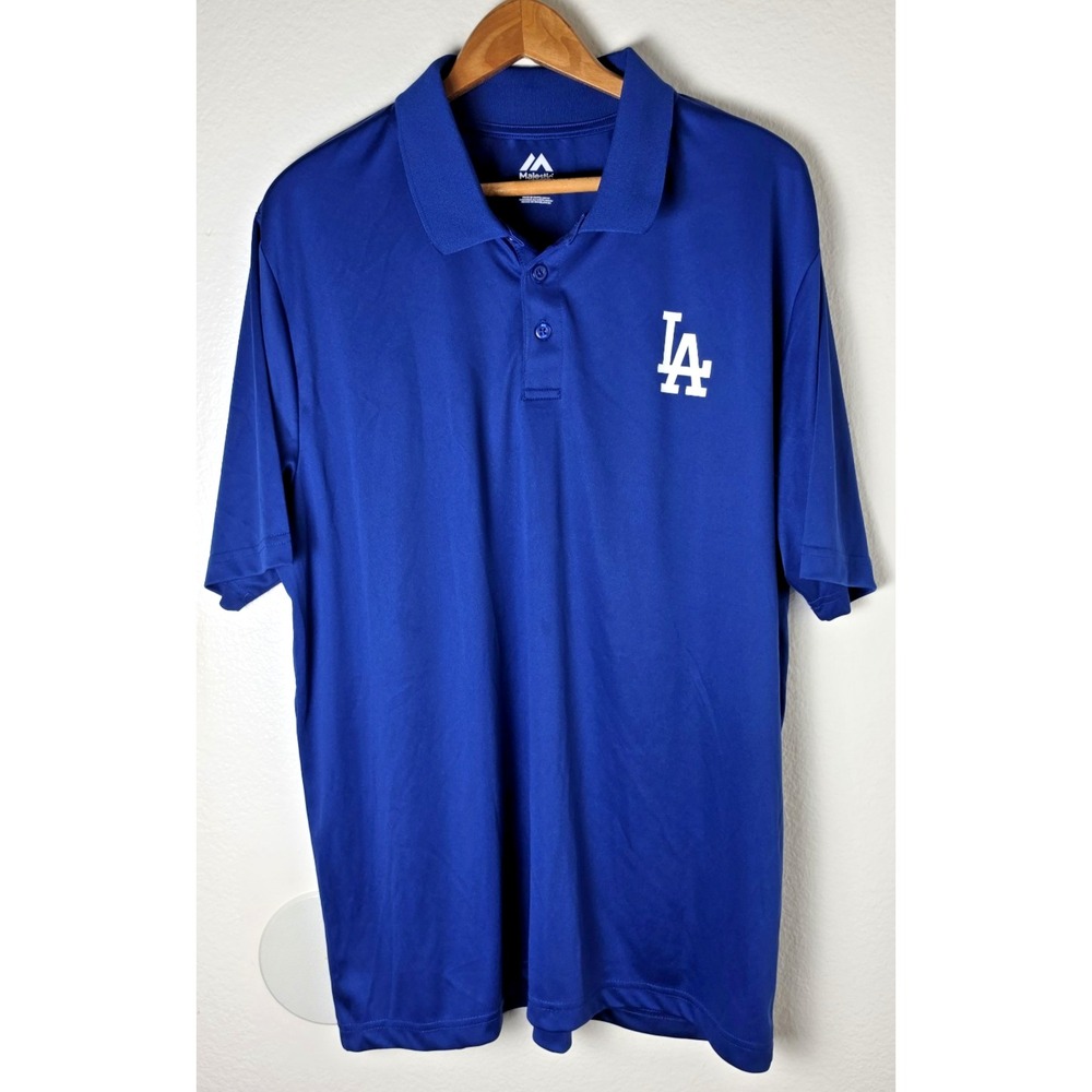 Los Angeles Dodgers MLB Majestic Blue Polo Shirt Men's Size XL